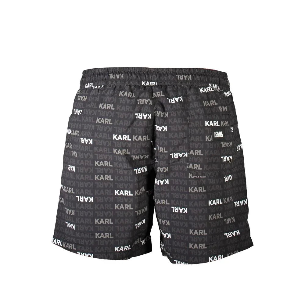 Karl Lagerfeld Nero Polyester Men's Swim Boxer - Zeiniez