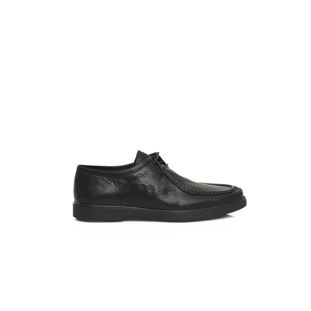 Cerruti 1881 Black Leather Men Derby Shoe - Zeiniez