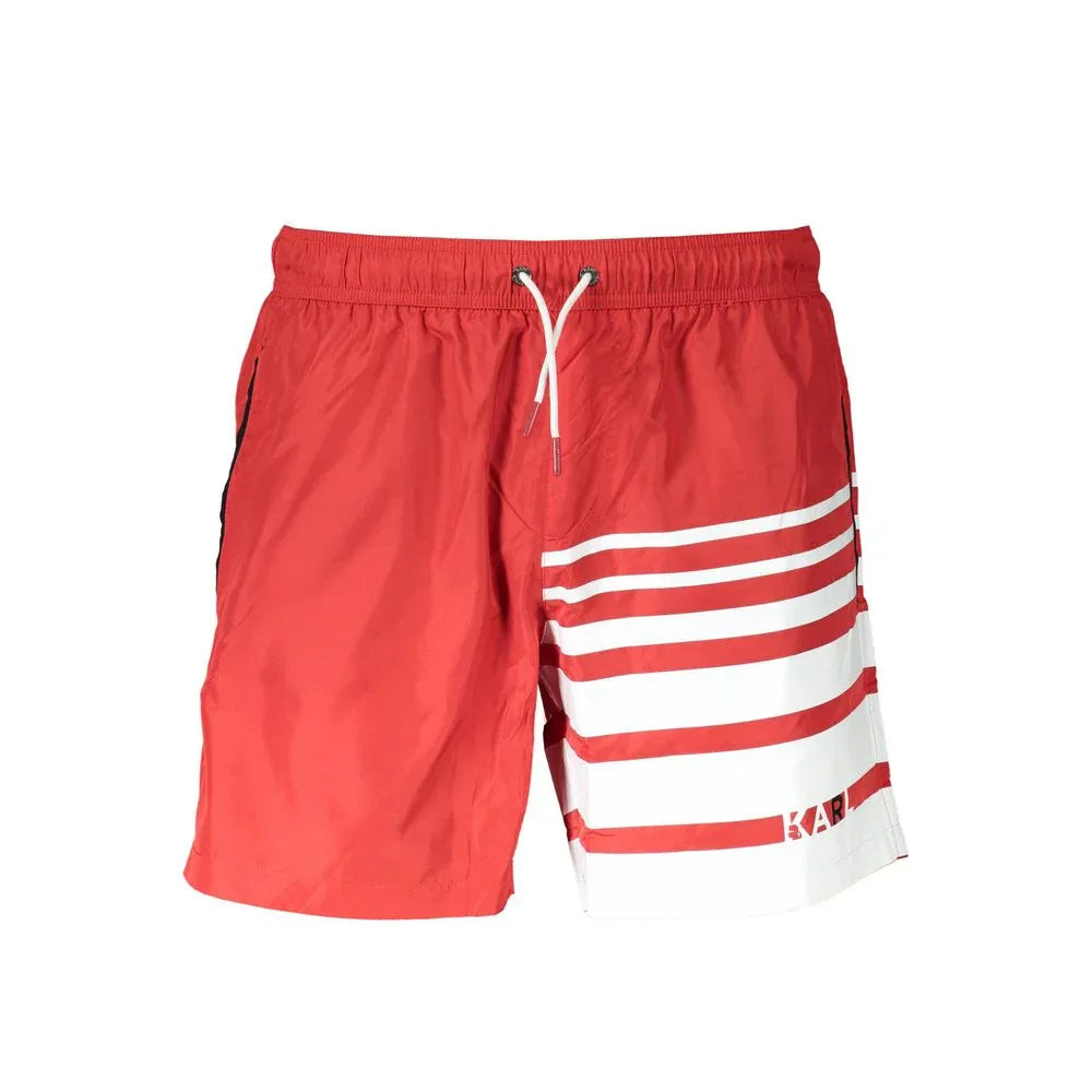 Karl Lagerfeld Rosso Poliestere Men's Swim Boxer - Zeiniez