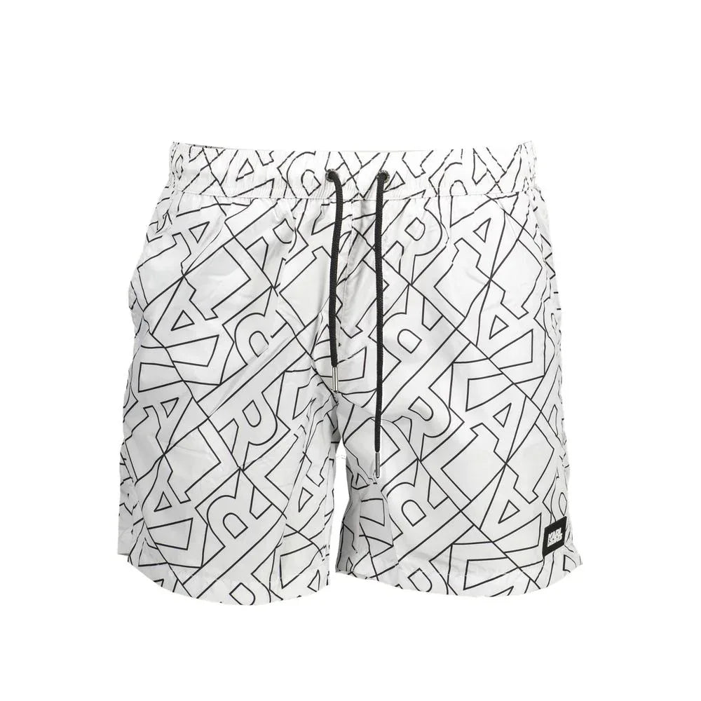 Karl Lagerfeld Bianco Polyester Men's Swim Boxer - Zeiniez
