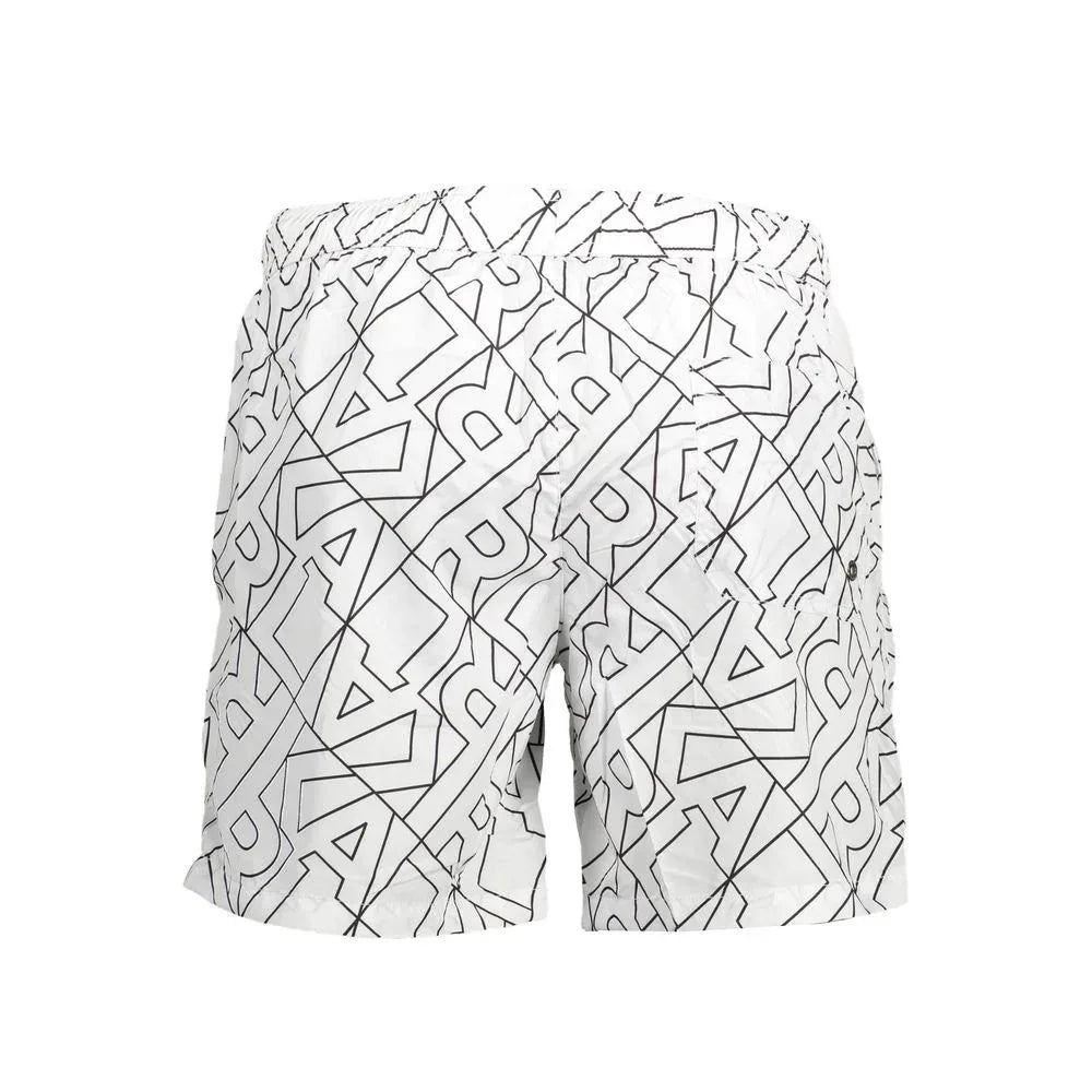 Karl Lagerfeld Bianco Polyester Men's Swim Boxer - Zeiniez
