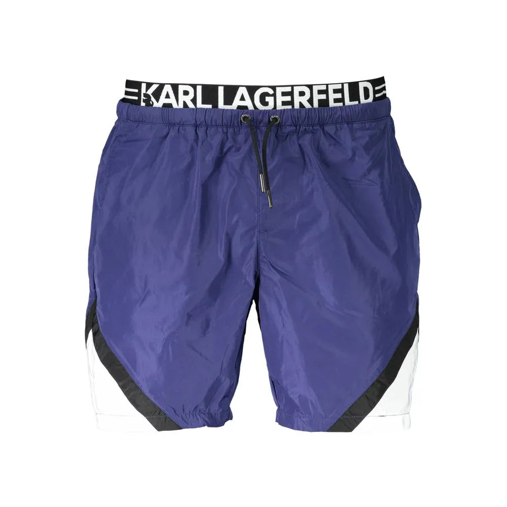 Karl Lagerfeld Blu Polyester Men's Swim Boxer - Zeiniez