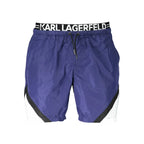 Karl Lagerfeld Blu Polyester Men's Swim Boxer - Zeiniez
