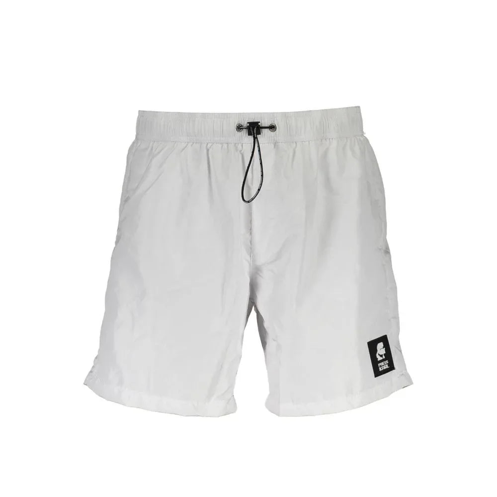 Karl Lagerfeld White Polyester Men's Swim Boxer - Zeiniez