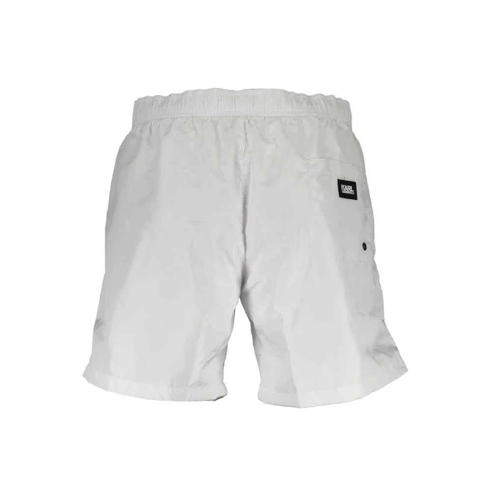 Karl Lagerfeld White Polyester Men's Swim Boxer - Zeiniez