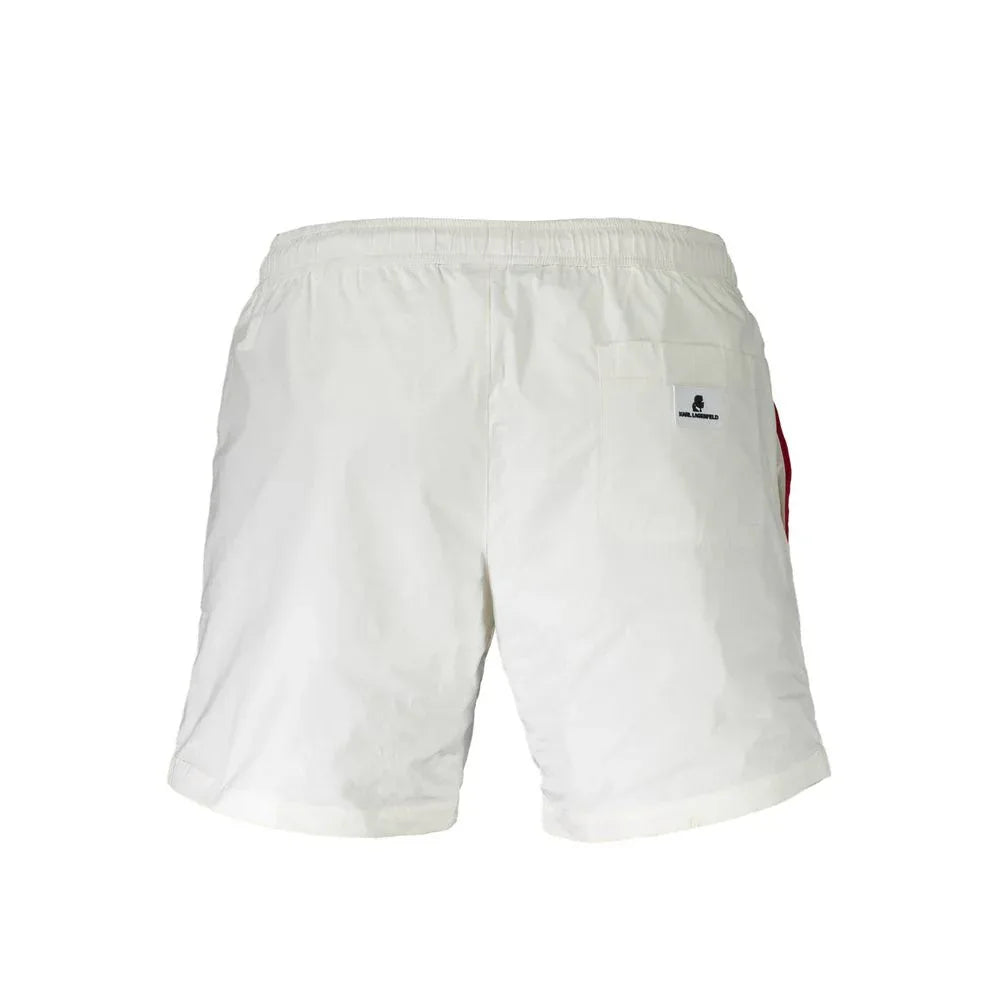 Karl Lagerfeld White Polyester Men's Swim Boxer - Zeiniez