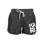 Karl Lagerfeld Black Polyester Men's Swim Trunk