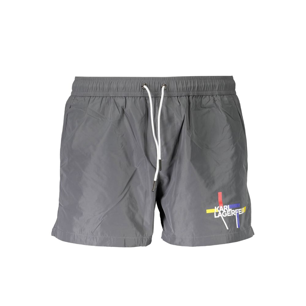 Karl Lagerfeld Grigio Polyester Men Swim Boxer - Zeiniez