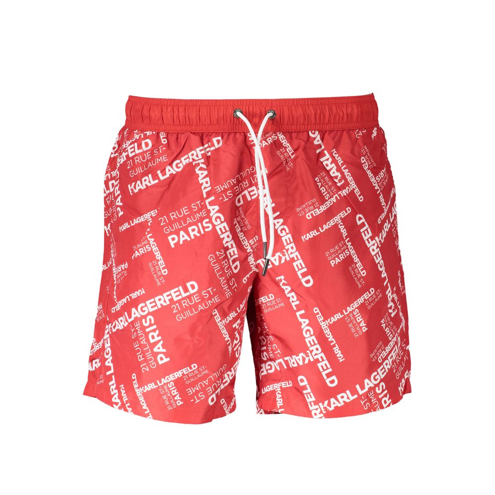 Karl Lagerfeld Rosso Polyester Men's Swim Boxer - Zeiniez
