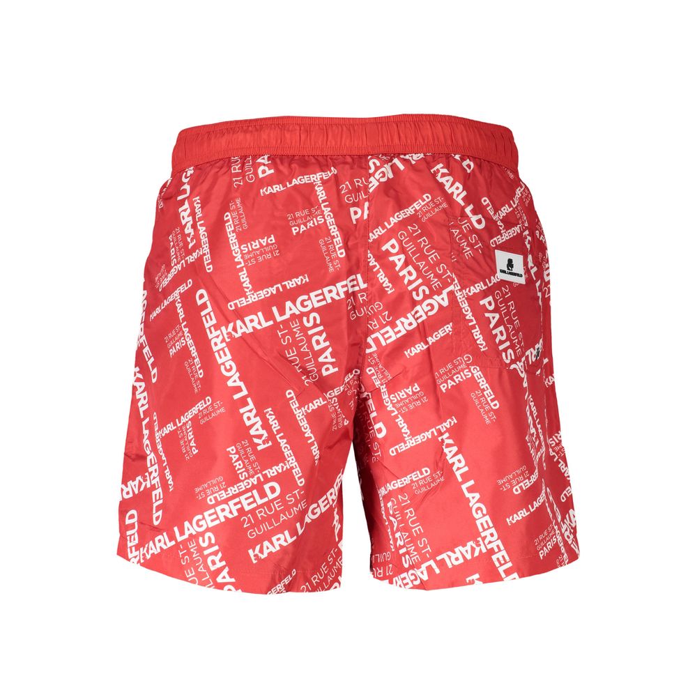 Karl Lagerfeld Rosso Polyester Men's Swim Boxer - Zeiniez