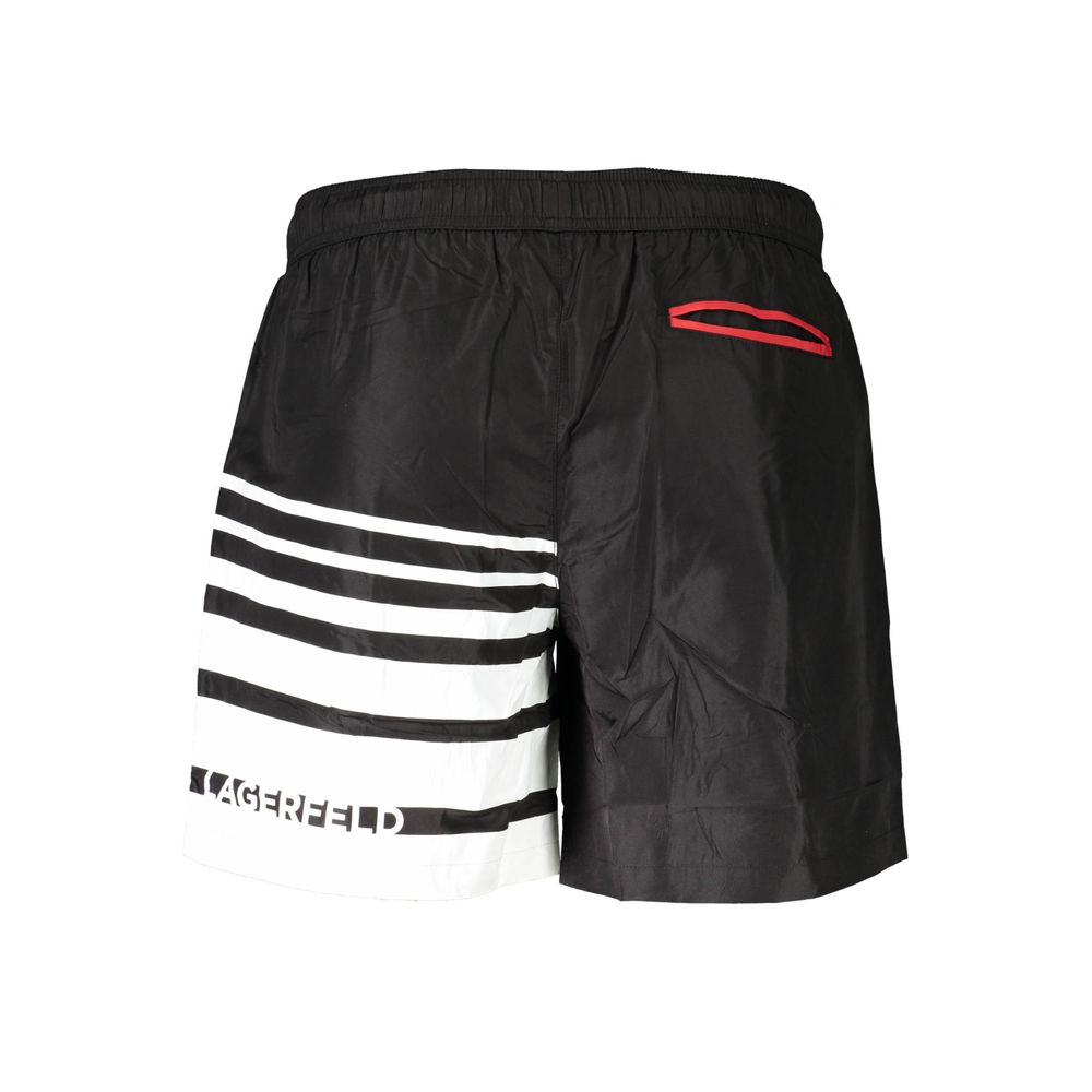 Karl Lagerfeld Black Polyester Men's Swim Boxer - Zeiniez
