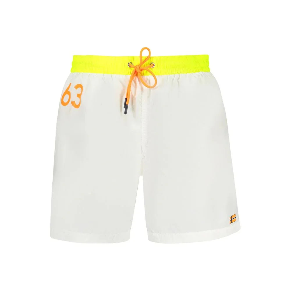 Norway 1963 Bianco Poliammide Mens Swim Boxer - Zeiniez