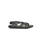 Cerruti 1881 Black Leather Men Sandal - Zeiniez