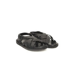 Cerruti 1881 Black Leather Men Sandal - Zeiniez