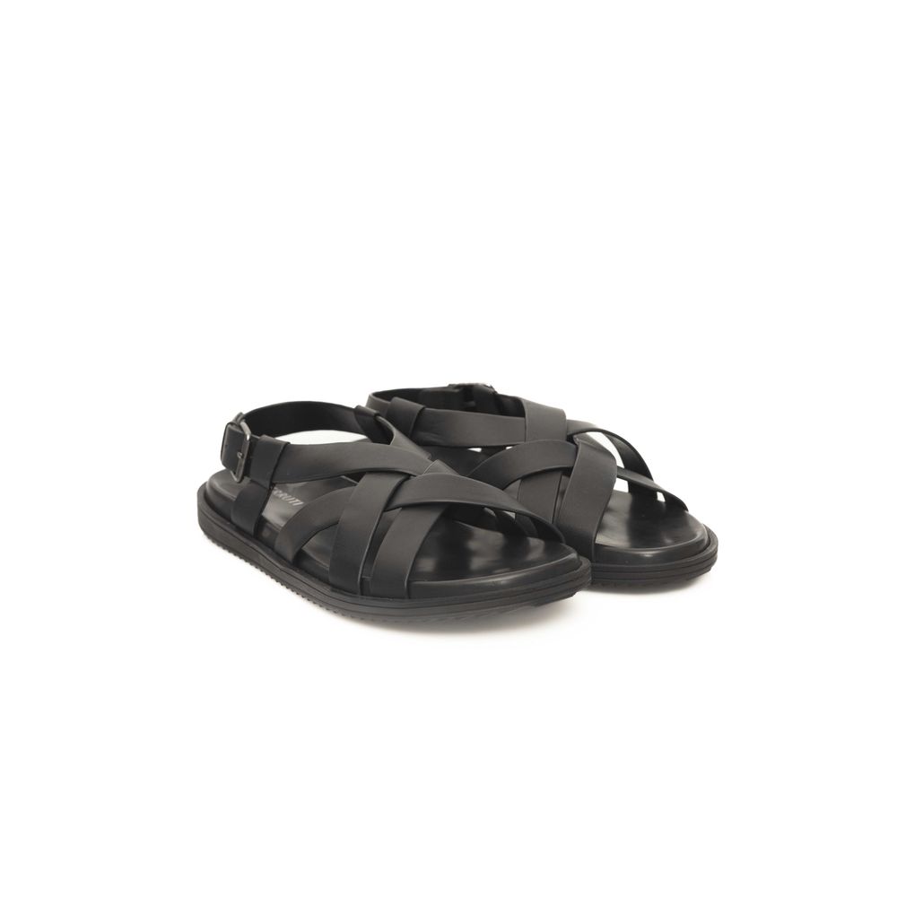 Cerruti 1881 Black Leather Men Sandal - Zeiniez
