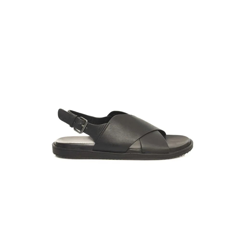 Cerruti 1881 Black Leather Men Sandal - Zeiniez