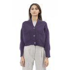 Alpha Studio Purple Merino Wool Women Cardigan - Zeiniez