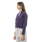 Alpha Studio Purple Merino Wool Women Cardigan - Zeiniez