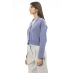 Alpha Studio Light Blue Merino Wool Women Cardigan - Zeiniez
