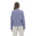 Alpha Studio Light Blue Merino Wool Women Cardigan - Zeiniez