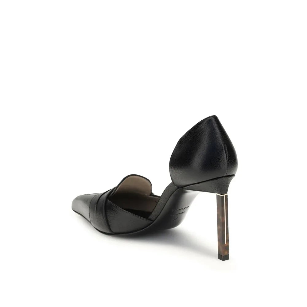 Tom Ford Black Leather High Heel Pumps - Zeiniez