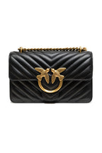 PINKO Black Leather Love One Mini Shoulder Bag - Zeiniez