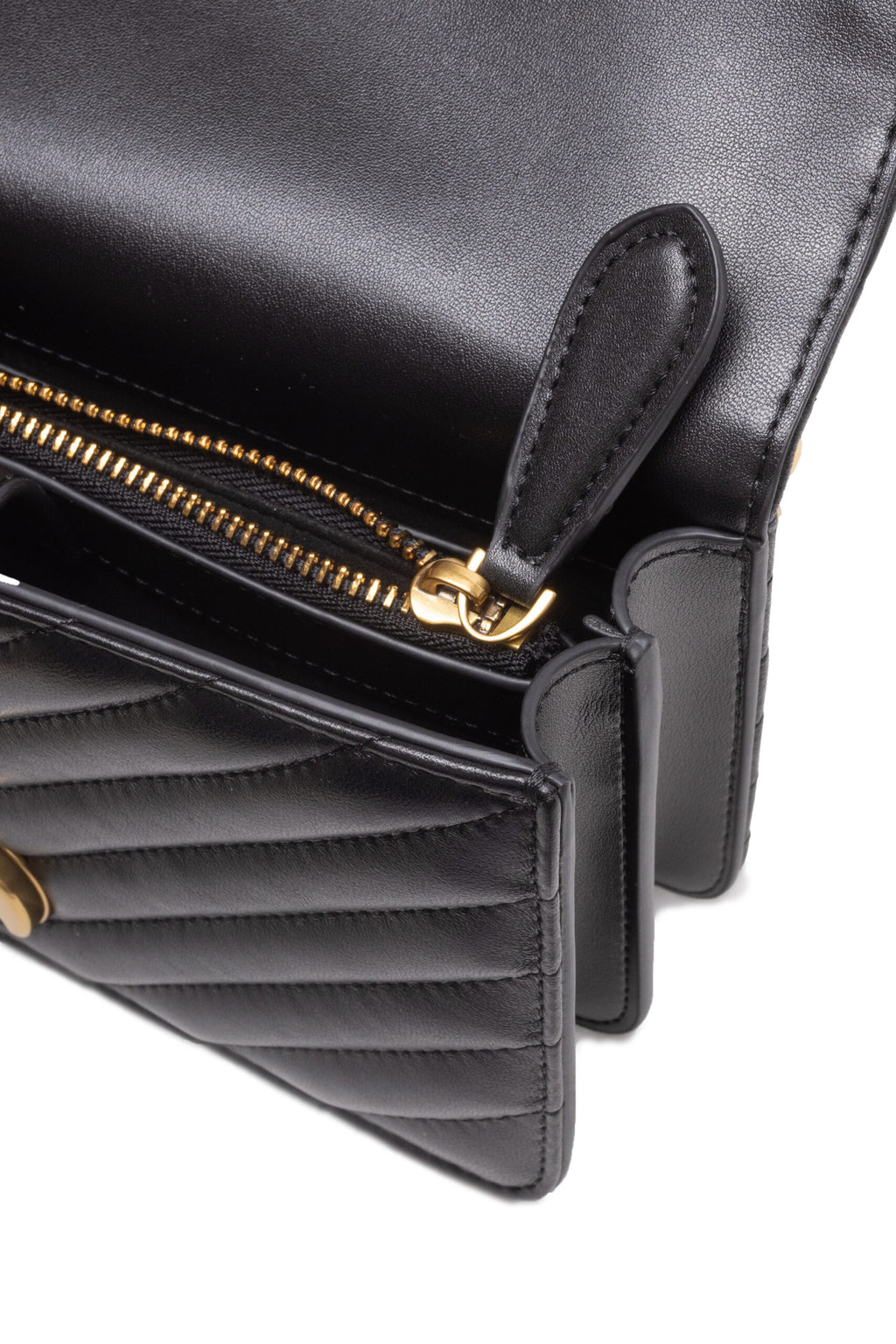 PINKO Black Leather Love One Mini Shoulder Bag - Zeiniez
