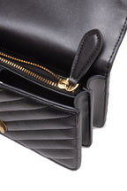 PINKO Black Leather Love One Mini Shoulder Bag - Zeiniez