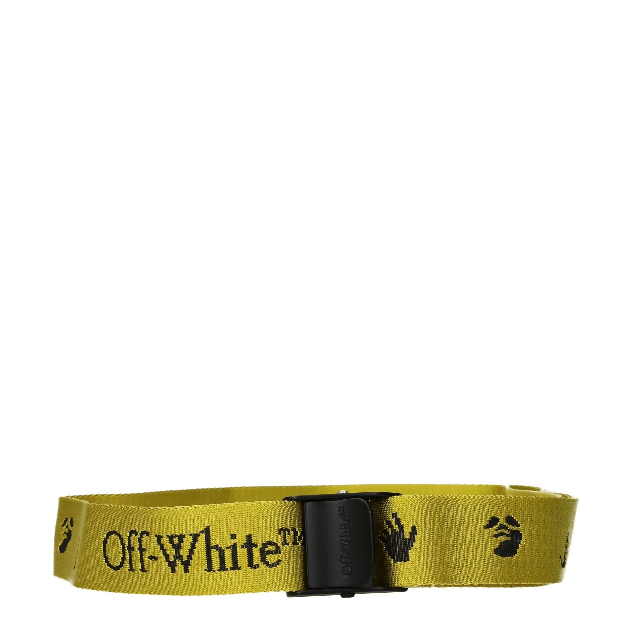 Off-White Yellow Fabric Regular Belt - Zeiniez