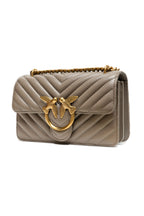PINKO Grey Leather Love One Mini Shoulder Bag - Zeiniez