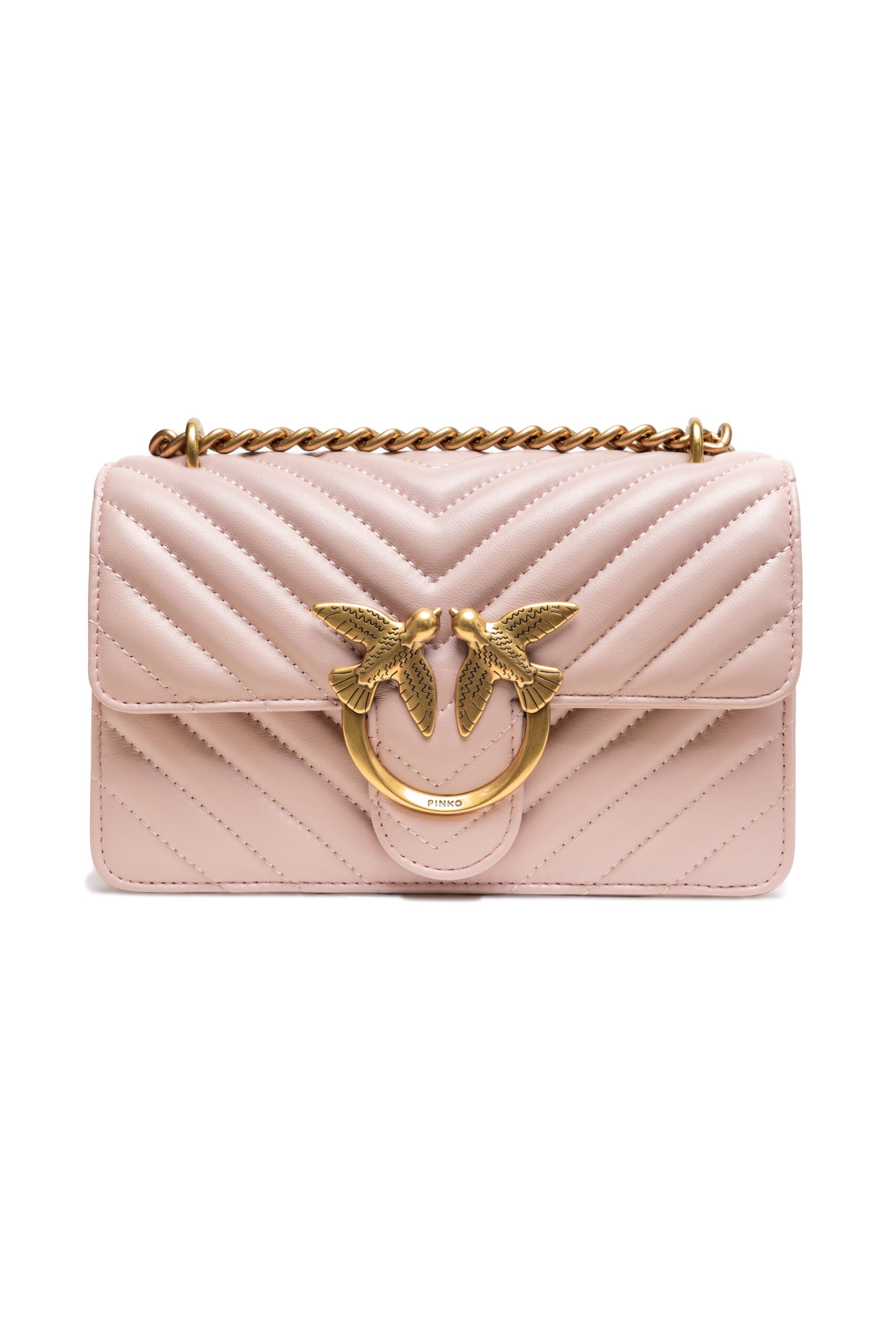PINKO Powder Pink Love One Mini Shoulder Bag - Zeiniez