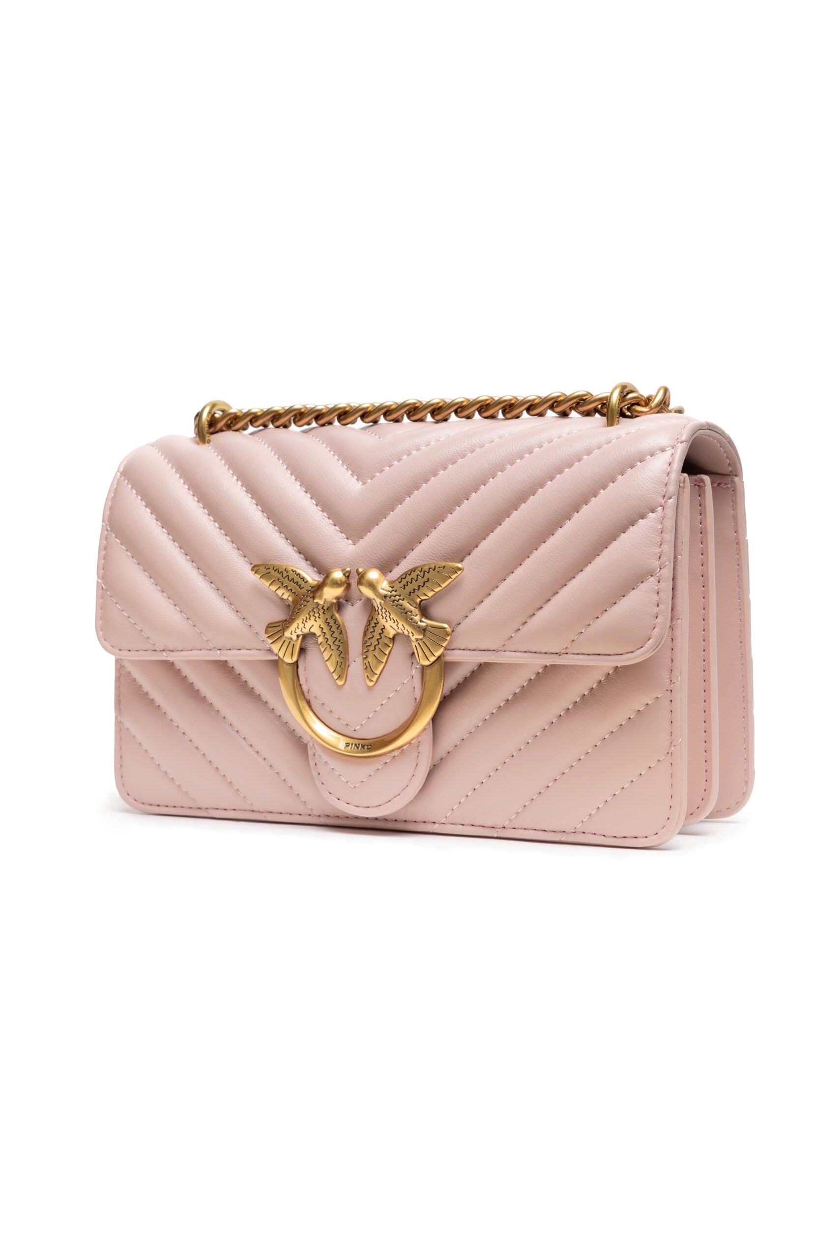 PINKO Powder Pink Love One Mini Shoulder Bag - Zeiniez