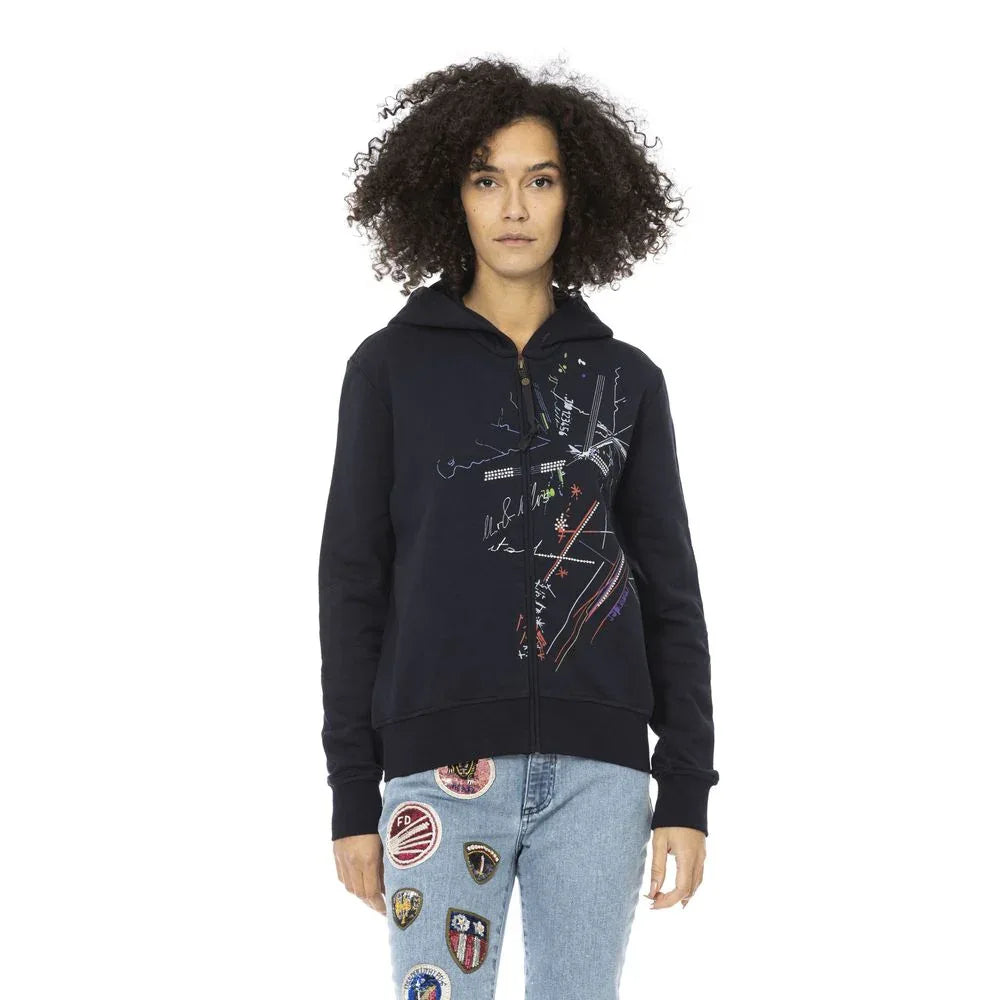 Mr&Mrs Italy Blue Cotton Women Sweatshirt - Zeiniez