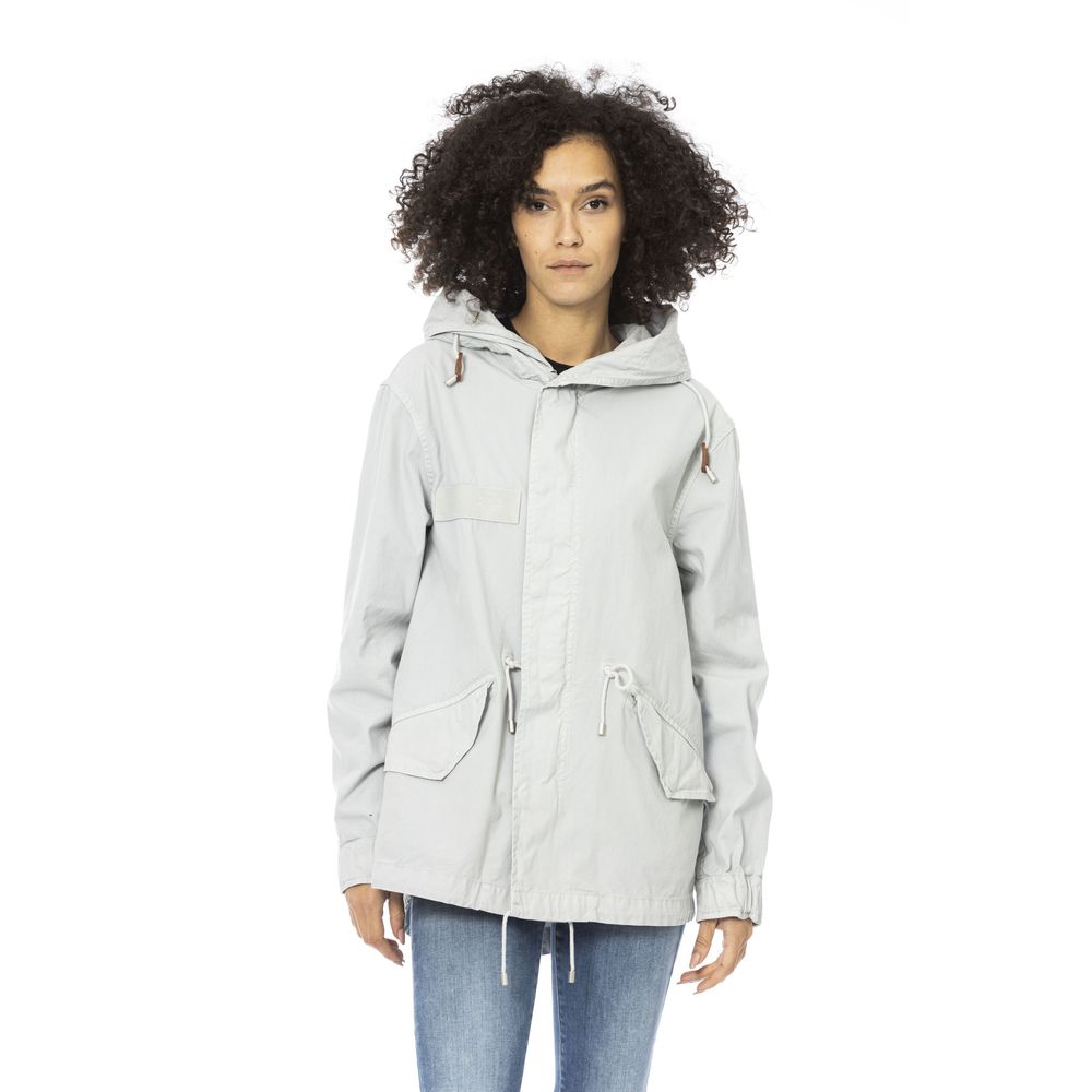 Mr&Mrs Italy Silver Cotton Women Parka Jacket - Zeiniez