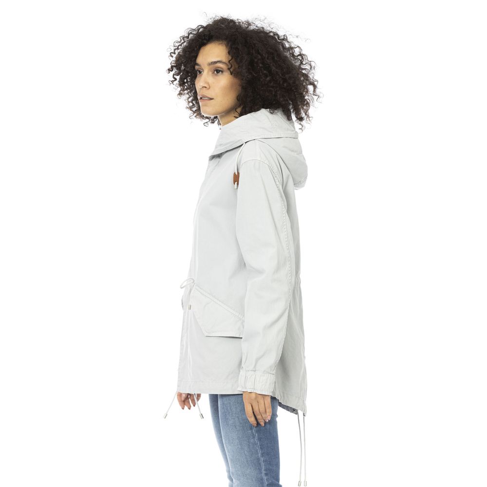 Mr&Mrs Italy Silver Cotton Women Parka Jacket - Zeiniez