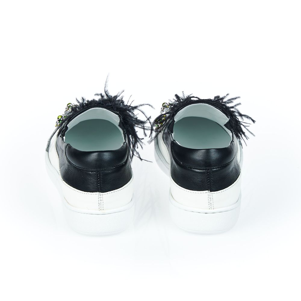 Mr&Mrs Italy Black Leather Women Slip-On Shoe - Zeiniez