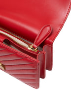 PINKO Red Leather Love One Mini Shoulder Bag - Zeiniez