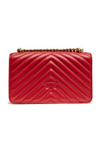 PINKO Red Leather Love One Mini Shoulder Bag - Zeiniez