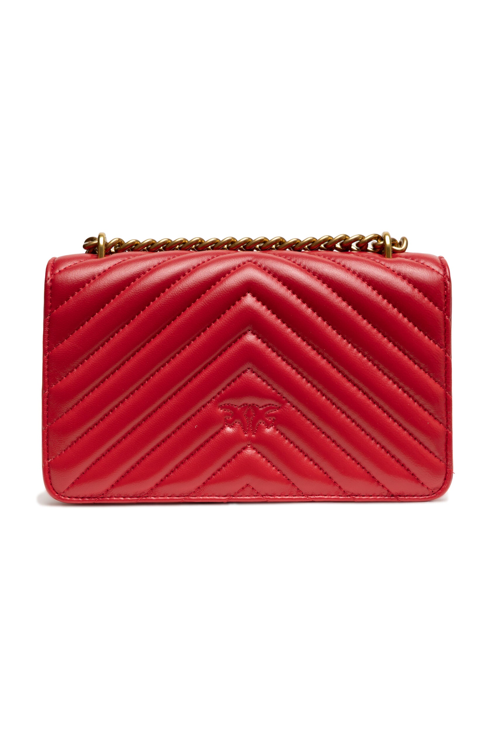 PINKO Red Leather Love One Mini Shoulder Bag - Zeiniez