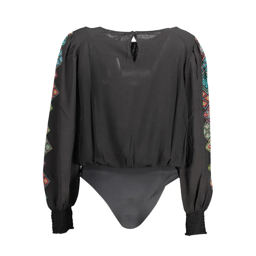 Desigual Black Viscosa Women Bodysuit - Zeiniez