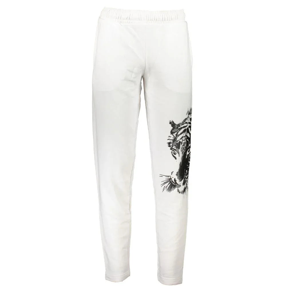 Cavalli Class Bianco Cotton Men's Track Pant - Zeiniez