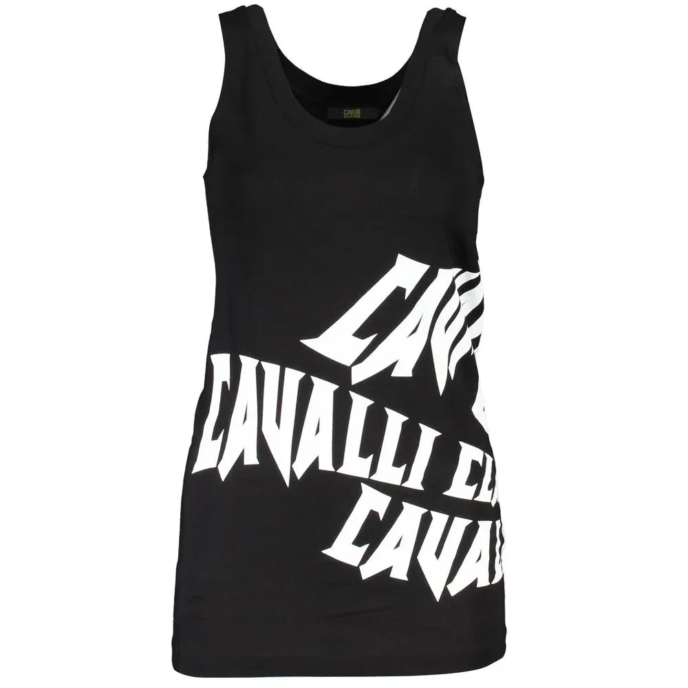 Cavalli Class Black Cotton Women Tank Top - Zeiniez