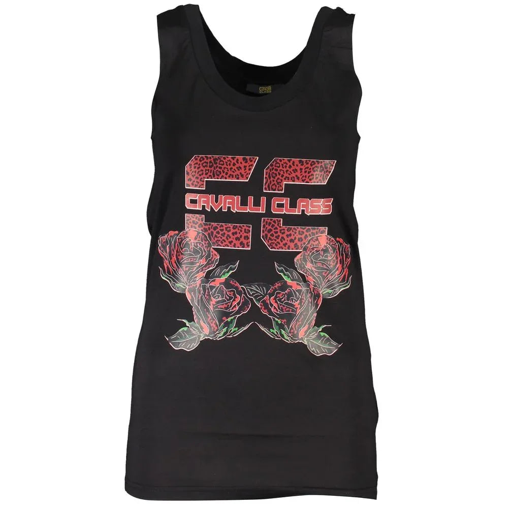 Cavalli Class Black Cotton Women Tank Top - Zeiniez