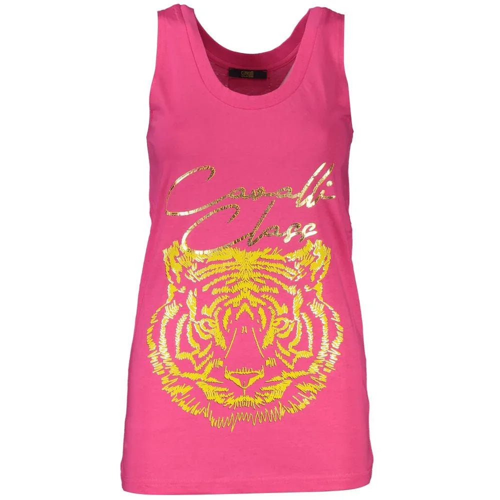 Cavalli Class Rosa Cotton Female Tank Top - Zeiniez