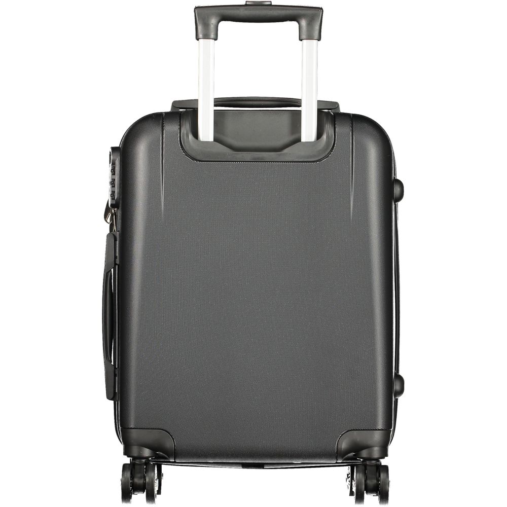 Laura Biagiotti Black Polyurethane Women's Travel Trolley Set - Zeiniez