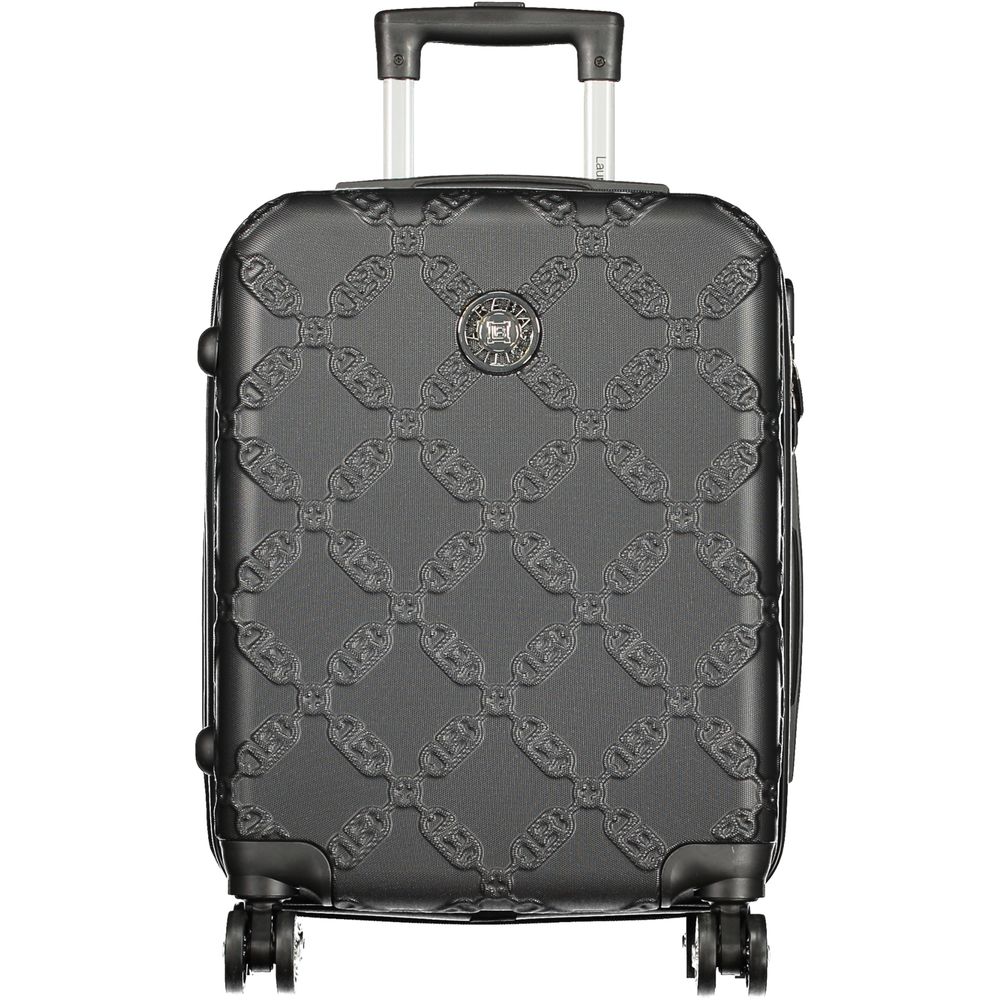 Laura Biagiotti Black Polyurethane Women's Travel Trolley Set - Zeiniez