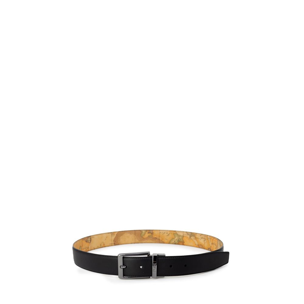 Alviero Martini Prima Classe Black Leather Regular Belt - Zeiniez