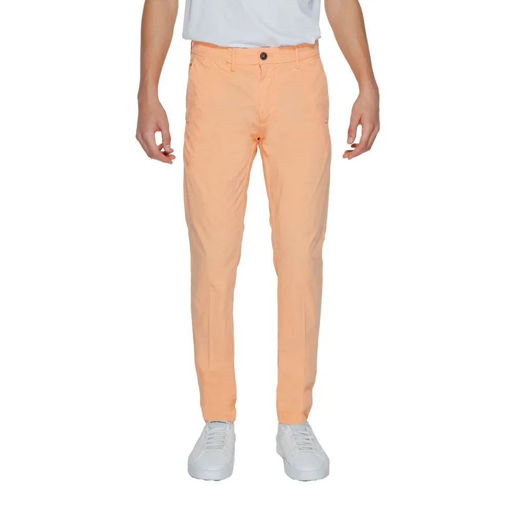 Borghese Orange Cotton Chino Pants - Zeiniez