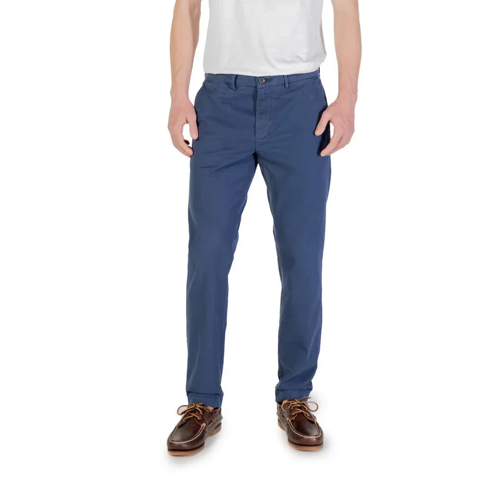 Borghese Blue Cotton Skinny Pants - Zeiniez
