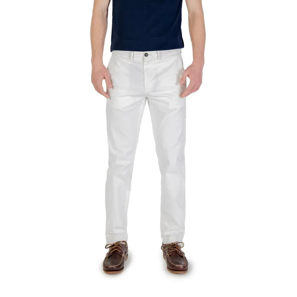 Borghese White Cotton Skinny Pants - Zeiniez